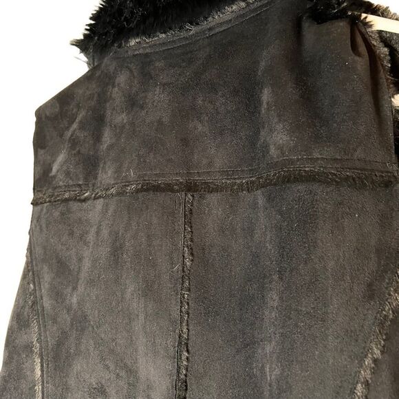 Dennis by Dennis Basso black faux suede and fur vest S - Picture 10 of 16
